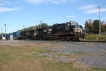 NS 4483 takes a stack train through Fostoria Ohio